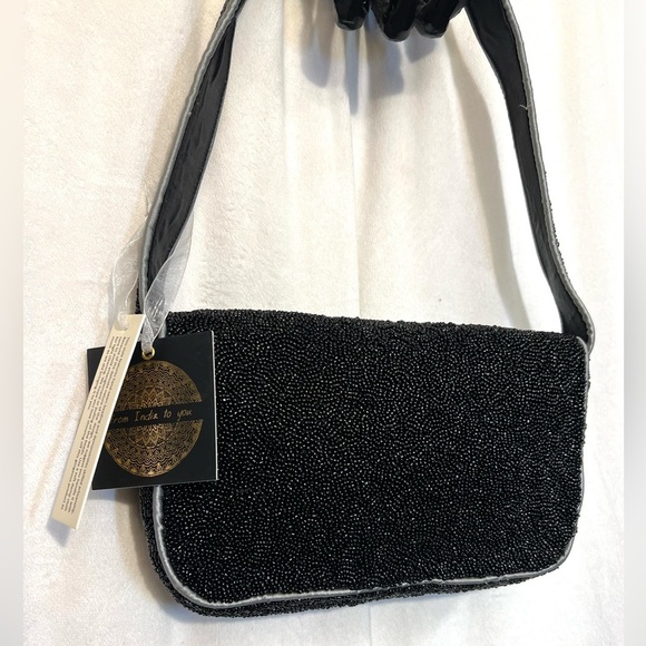 ☠️🖤MADE IN INDIA VIRAL Skull Beaded Shoulder Bag🖤☠️NWT - Picture 8 of 15